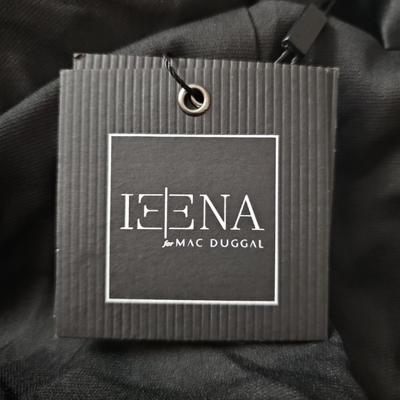 MAC DUGGAL SQUARE NECK TIE STRAP SLIT BLACK GOWN DRESS Size 2 - Picture 5 of 6